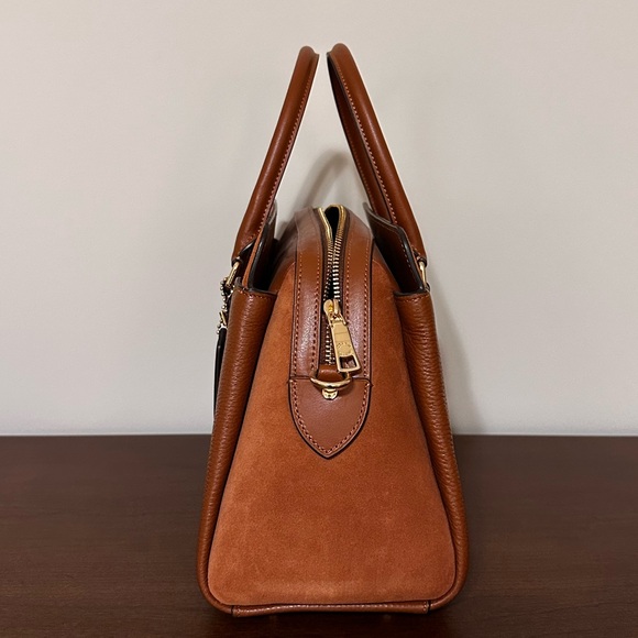 Coach Darcie Carryall F2348-CM100 Leather Suede Redwood Brown - Picture 4 of 16